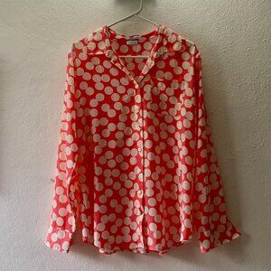 Peach & White Polkadots Blouse